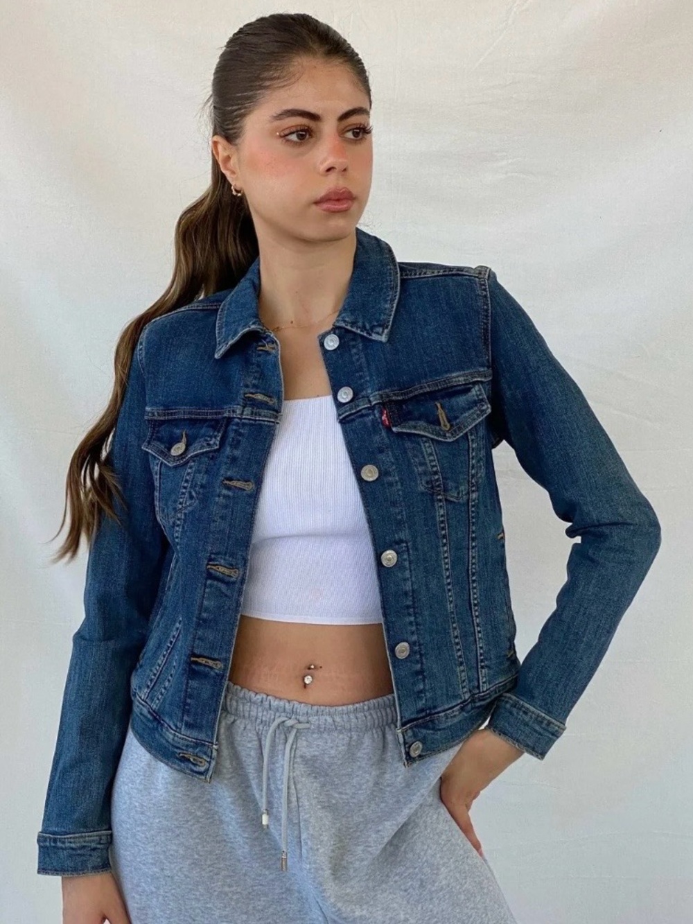 Levi's Dark Blue Denim Trucker Jacket- Medium